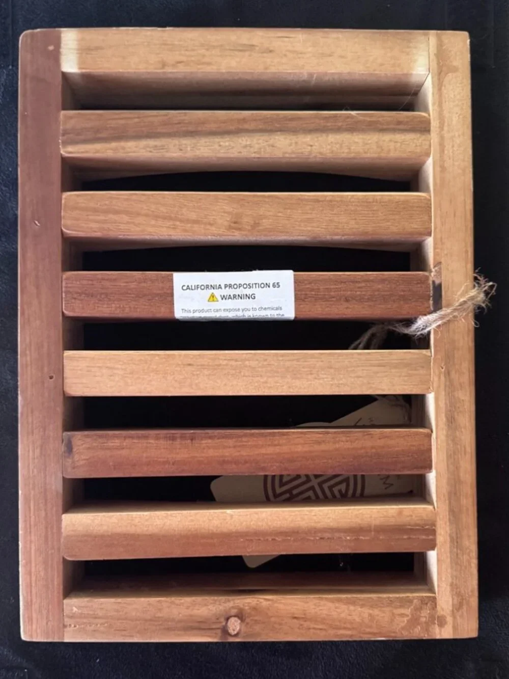 Handcrafted Natural Wood Slatted Shower or Sink Trays – Set of 2, NWT